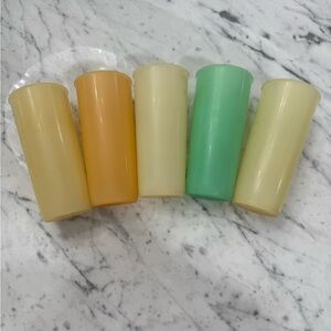 Vintage Tupperware 12 oz Pastel Tumbler Drinking Cups 115 Set of 5 Stackable